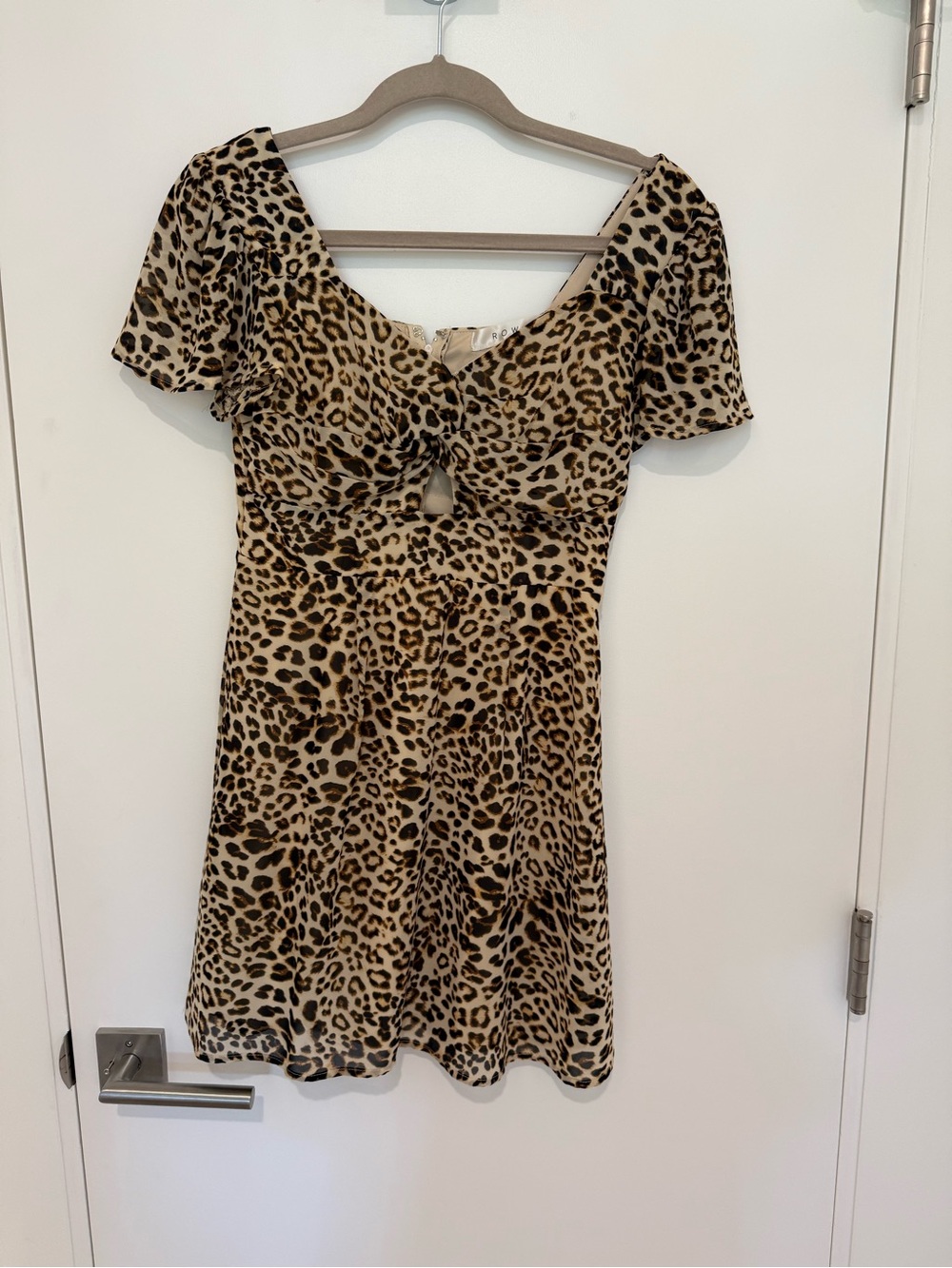 Leopard Print Mini Dress with Front Twist